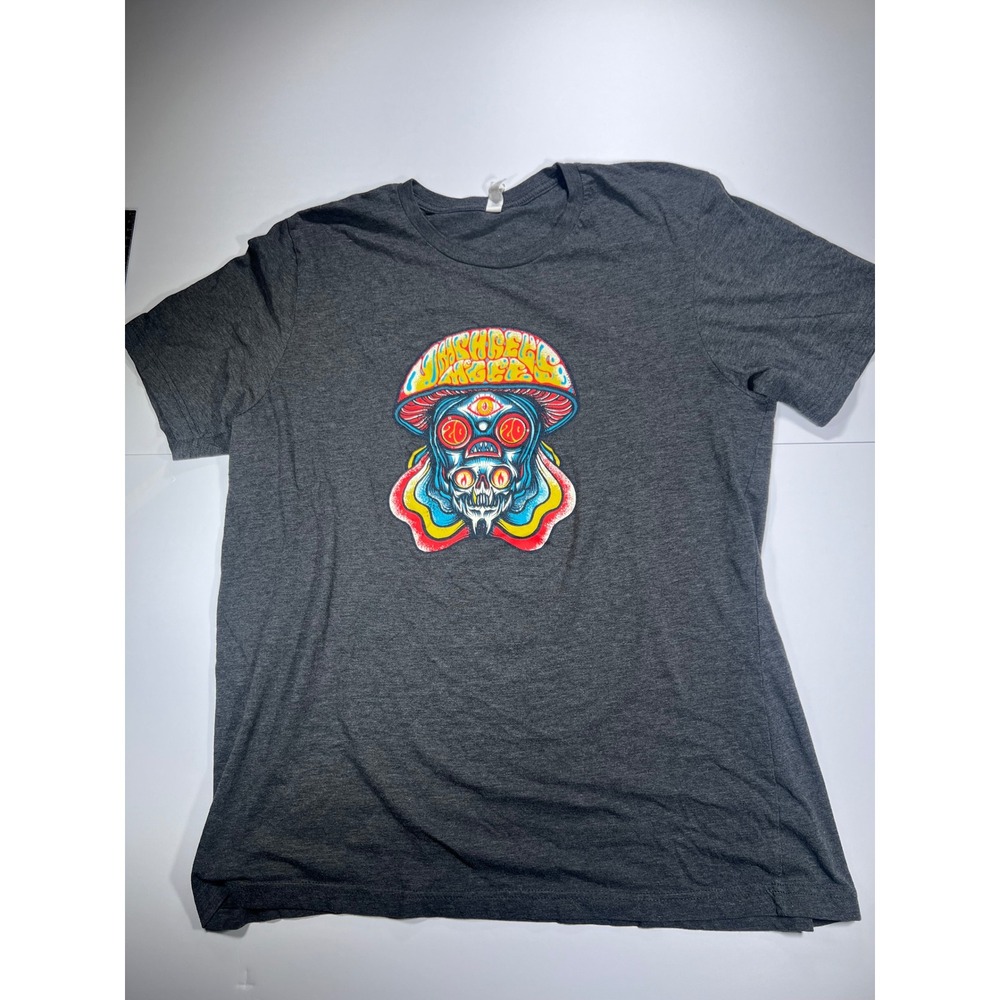 Umphrey's McGee T-Shirt Mens 2XL Grey Mushroom Skull Hindsight 2020 Tour Tee